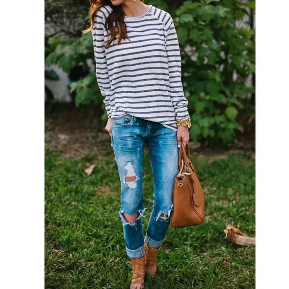 Stem Sweaters - Stem striped scoop neck sweater